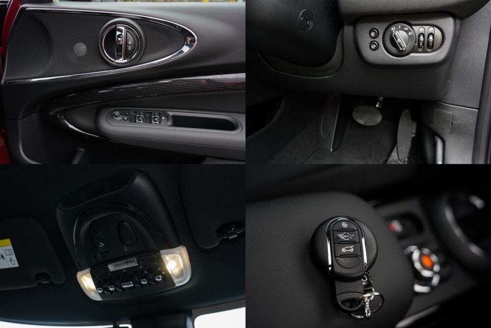新型ミニ・クラブマン クーパーS ALL4のドアパネル、ルームランプ、キー、ライトスイッチ
