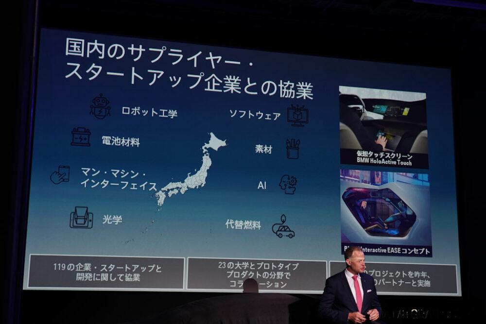 BMW国内サプライヤー・スタートアップ企業との協業についてのスライド
