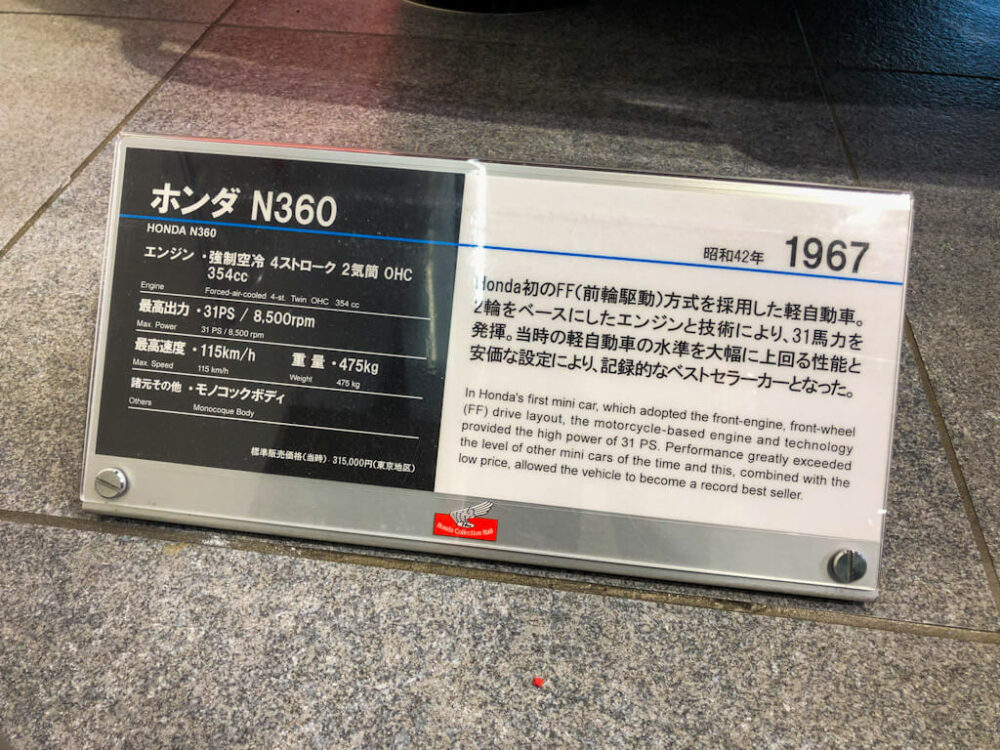 ホンダ N360 スペックシート