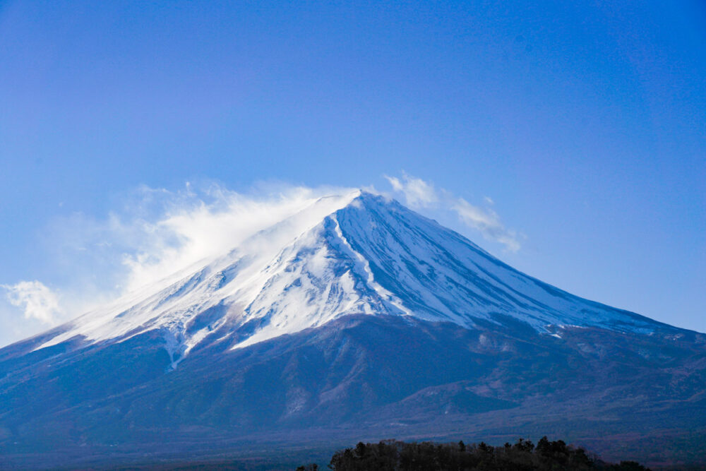 大石公園から富士山頂を望遠で撮影