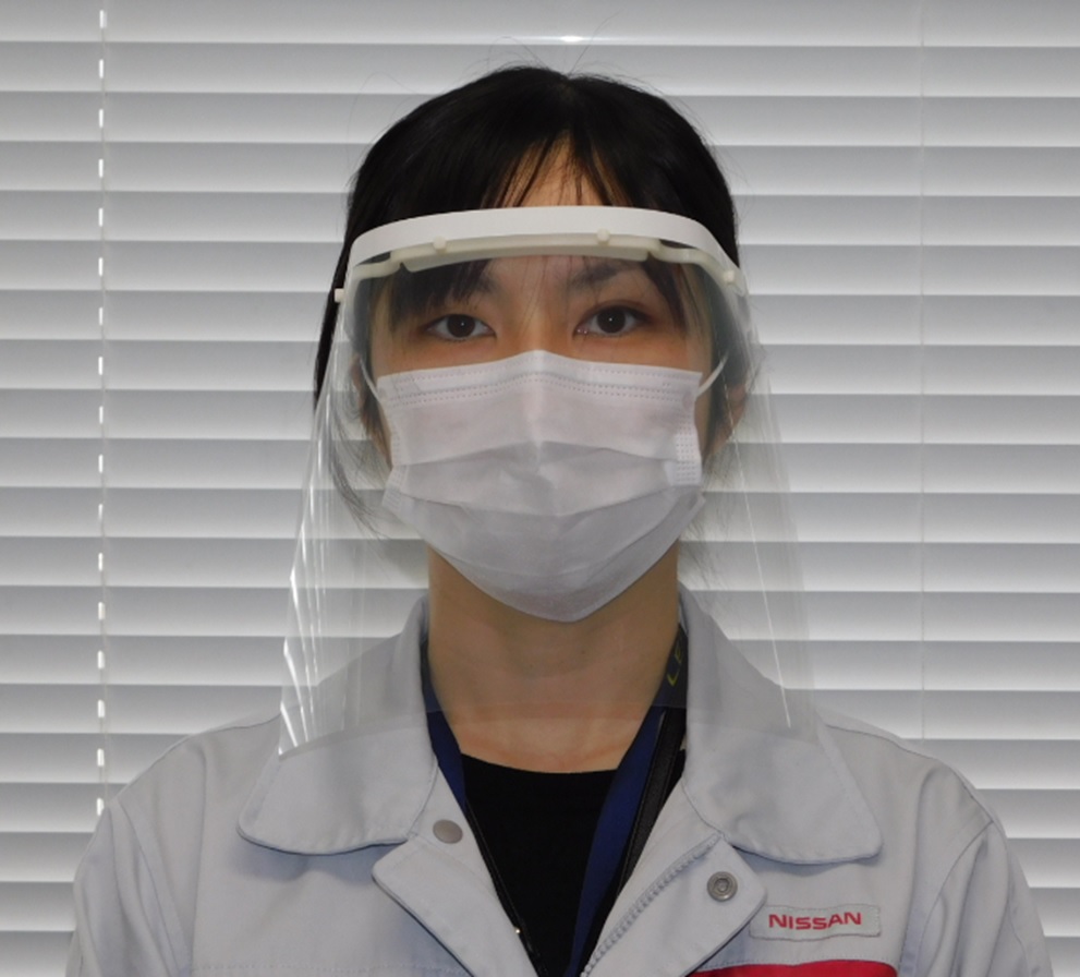 日産が提供している医療用フェイスシールド