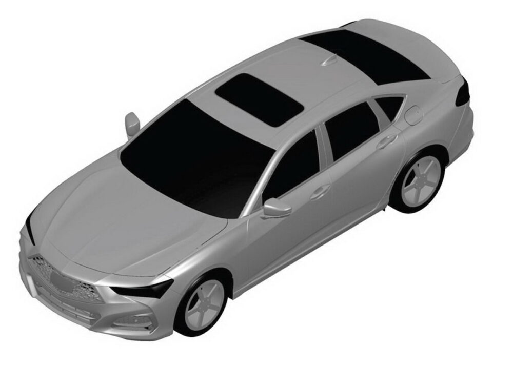 次期新型アキュラ TLX リークされた特許画像
車両左方上から俯瞰