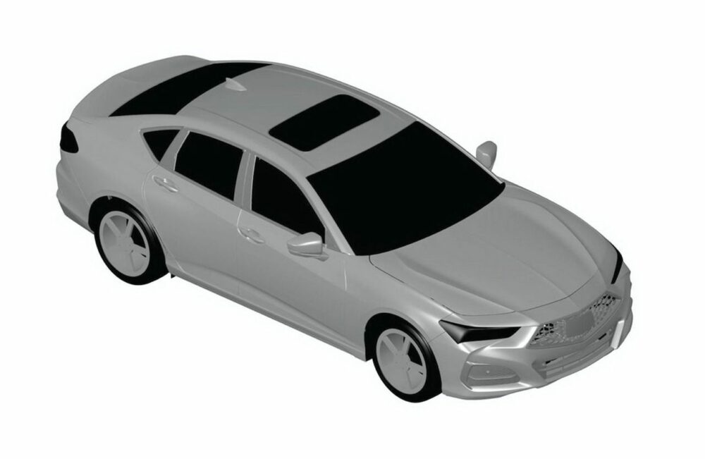 次期新型アキュラ TLX リークされた特許画像
車両右方上から俯瞰