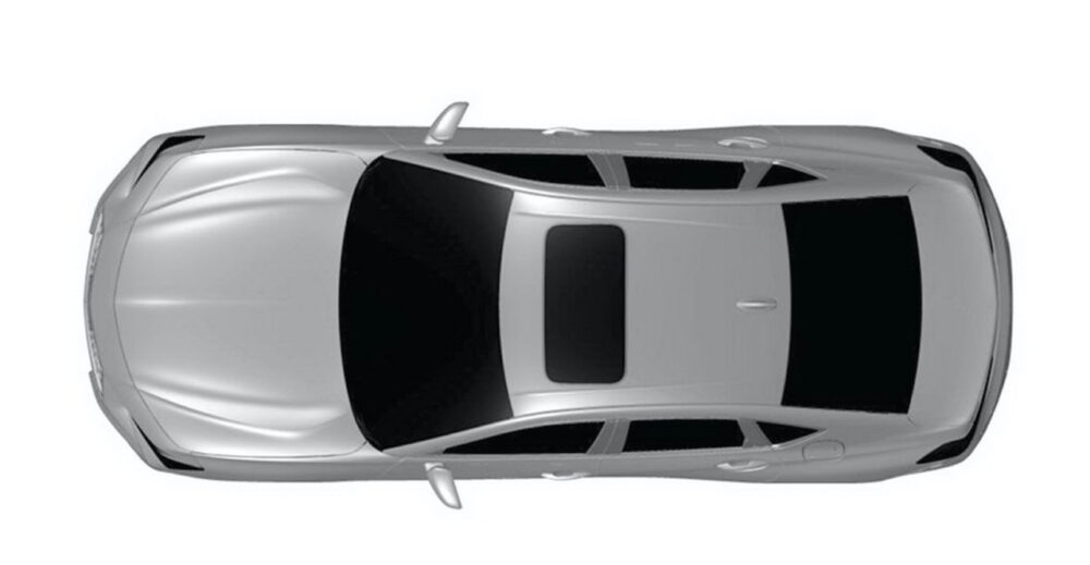 次期新型アキュラ TLX リークされた特許画像
車両真上から俯瞰