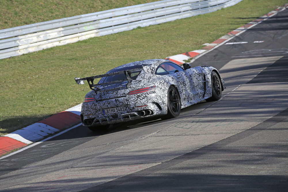 新型メルセデスAMG GT R ブラックシリーズ プロトタイプ スパイショット
リア