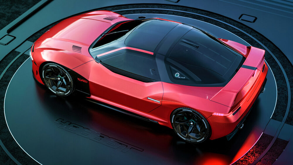 復活新型三菱 4000GT デザイン予想CG 赤
ルーフ