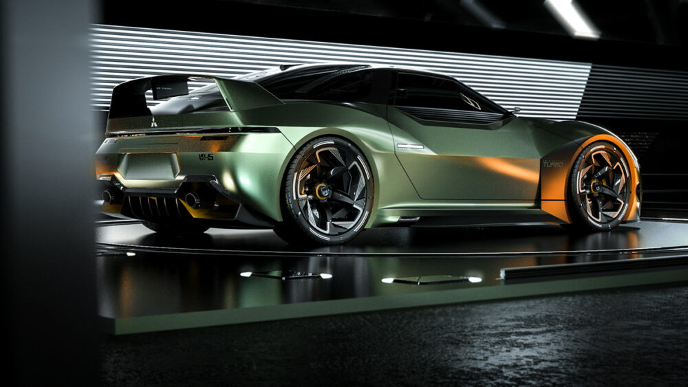 復活新型三菱 4000GT デザイン予想CG 緑
リアサイド