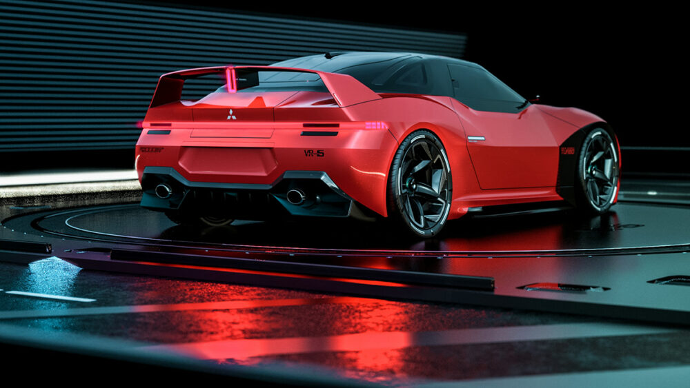 復活新型三菱 4000GT デザイン予想CG 赤
リアサイド