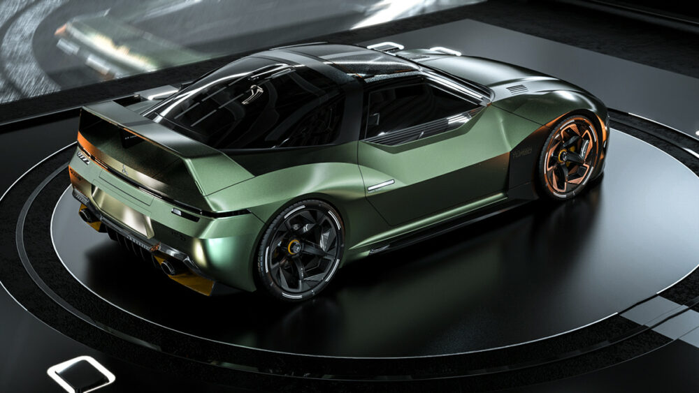 復活新型三菱 4000GT デザイン予想CG 緑
ルーフ