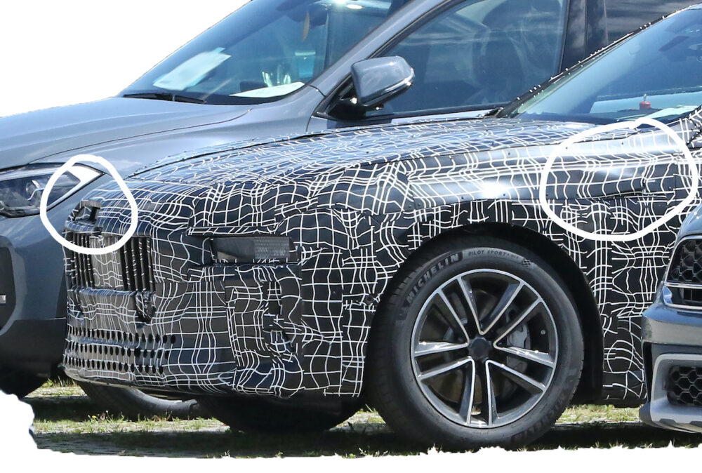 新型 BMW i7 市販型プロトタイプ スパイショット
フロントサイド