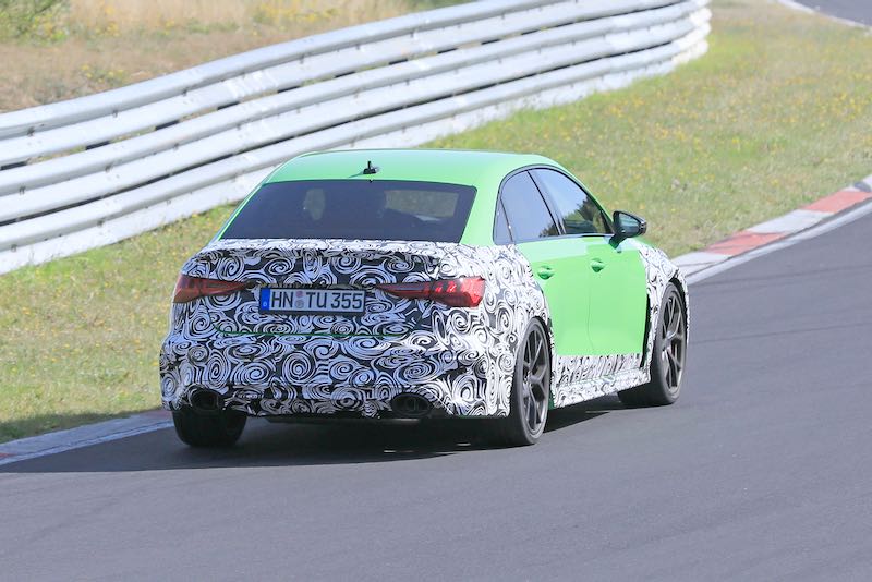 次期新型 アウディ RS3 セダン プロトタイプ スパイショット リア
