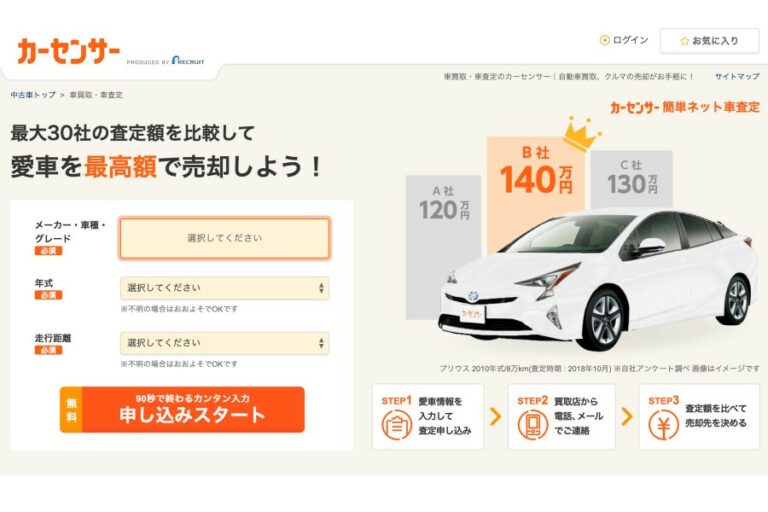 カーセンサーの車一括査定ってどうなの メリット デメリット 評判を徹底調査 教えて はじめての車売却 Moby モビー