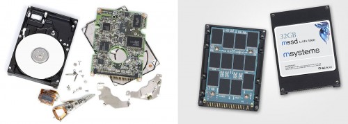 Disassembled HDD and SSD 2006年