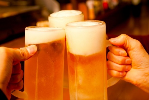 ビールで乾杯