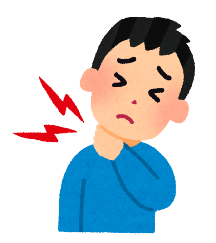 首の痛み ムチ打ち症のイラスト