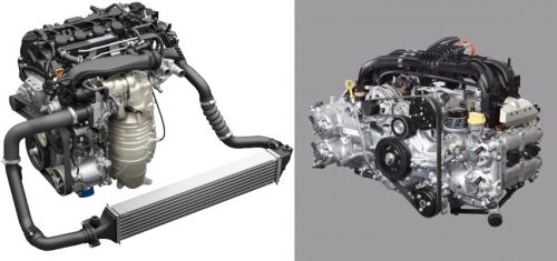 2017 ホンダシビックハッチバッグ スバルインプレッサスポーツ エンジン比較