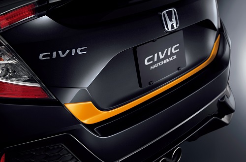 テールゲートガーニッシュ(オレンジ)Excite Sporty for HATCHBACK 新型シビックハッチバッグ
