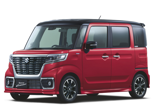 スズキ スペーシアカスタム HYBRID XS フェニックスレッドパール