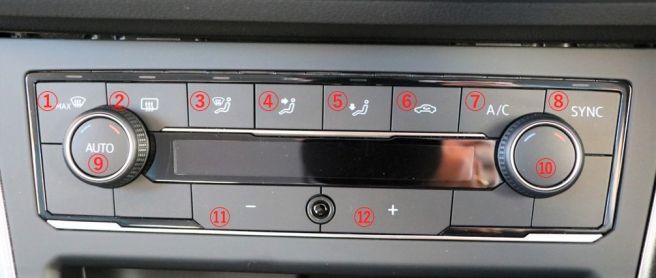 VW新型ポロのエアコンスイッチ