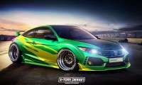 ホンダ シビック クーペの究極カスタム?オーバーフェンダーでワイド化&ツライチがかっこいい!